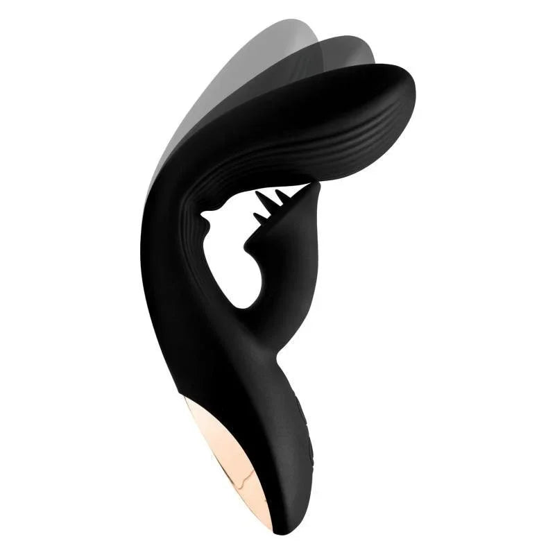7x Bendable Silicone Clit Stimulating Vibrator - Black