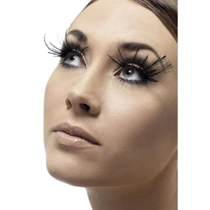 Feather Plume Eyelashes - Black
