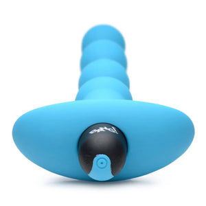 Bang - Vibrating Silicone Anal Beads and Remote Control - Blue
