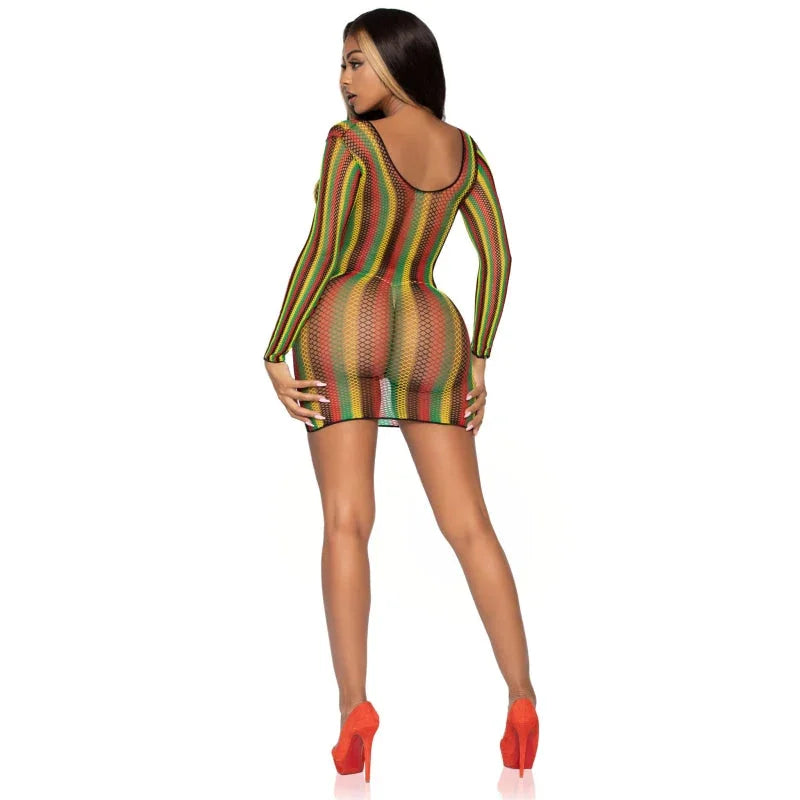 Rasta Net Mini Dress - One Size