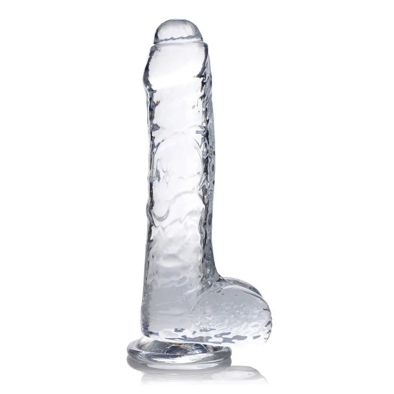 Jock C -Thru 8 Inch Dildo With Balls - Clear