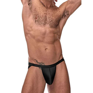 Cage Matte Strappy Ring Jock - L/ XL - Black