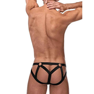 Cage Matte Strappy Ring Jock - L/ XL - Black