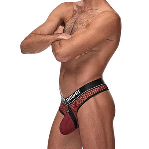 Cock Pit Nte Cock Ring Thong - L/ XL - Burgundy