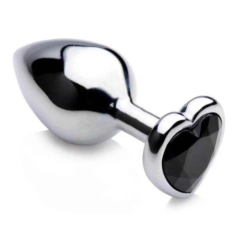Black Heart Gem Anal Plug - Medium