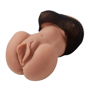 Cloud 9 Mini Body Dual Stroker Pleasure Pussy and Ass - Tan