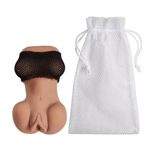 Cloud 9 Mini Body Dual Stroker Pleasure Pussy and Ass - Tan