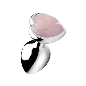 Rose Quartz Heart Anal Plug -Medium
