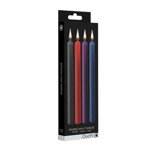 Teasing Wax Candles Large - Mixed Colors - 4-Pack