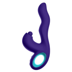 Klio Triple Action Thumping Rabbit Vibrator - Dark Purple