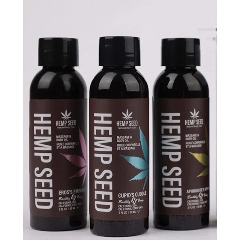 Hemp Seed Massage Oil Trio Gift Set - Valentines Day Collection 2 Oz