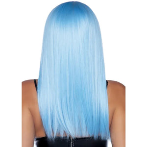24 Inch Long Straight Bang Wig Blue - MyPleasure