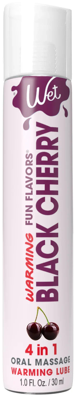 Wet Warming Fun Flavors - Black Cherry - 4 in 1 Lubricant 1 Oz