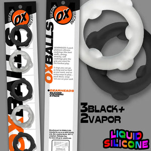 Gearheads 5 Pack Spinner Rings - Black Vapor