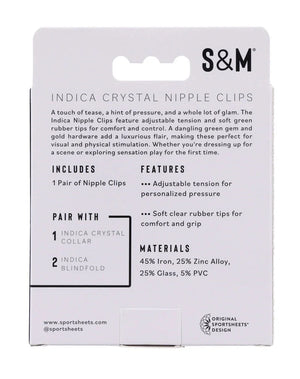 Indica Crystal Nipple Clips - Green