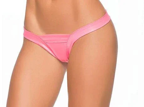 Wet Low Back v Strap Shiny Thong - Small/medium - Wet Pink
