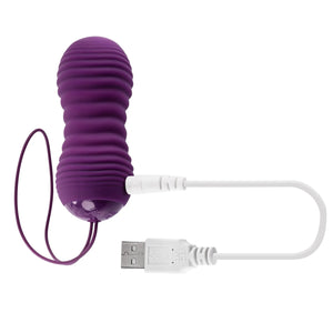 Evolved Eager Egg Vibrating & Thrusting Egg w/Remote - Purple