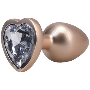 Booty Bling Metal Heart Plug - Small - Gold