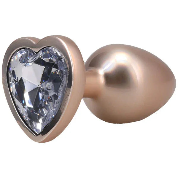 Booty Bling Metal Heart Plug - Small - Gold