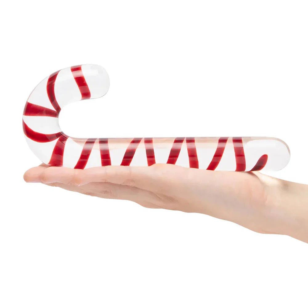 Candy Cane Dream 7.5" Glass Dildo