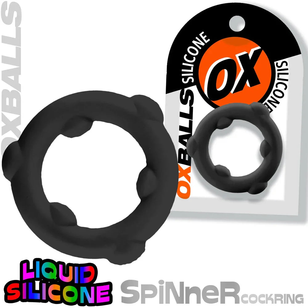 Spinner Single Silicone Ring - Black Silicone