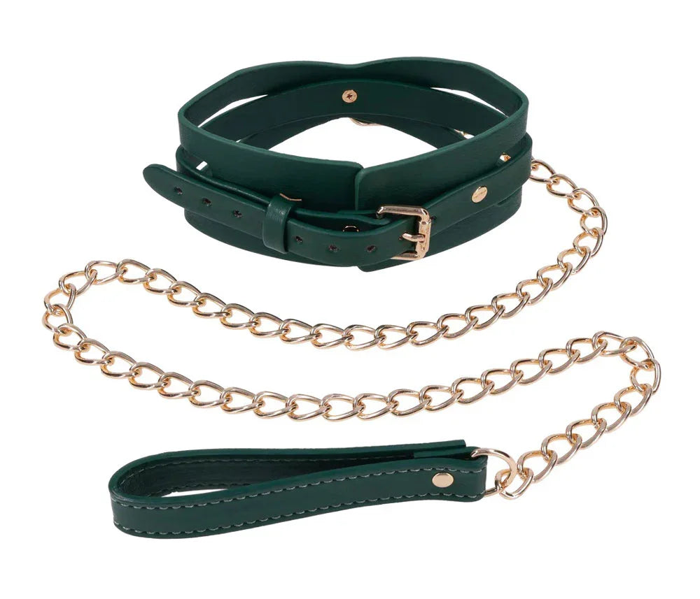 Indica Cutout Collar and Leash - Green