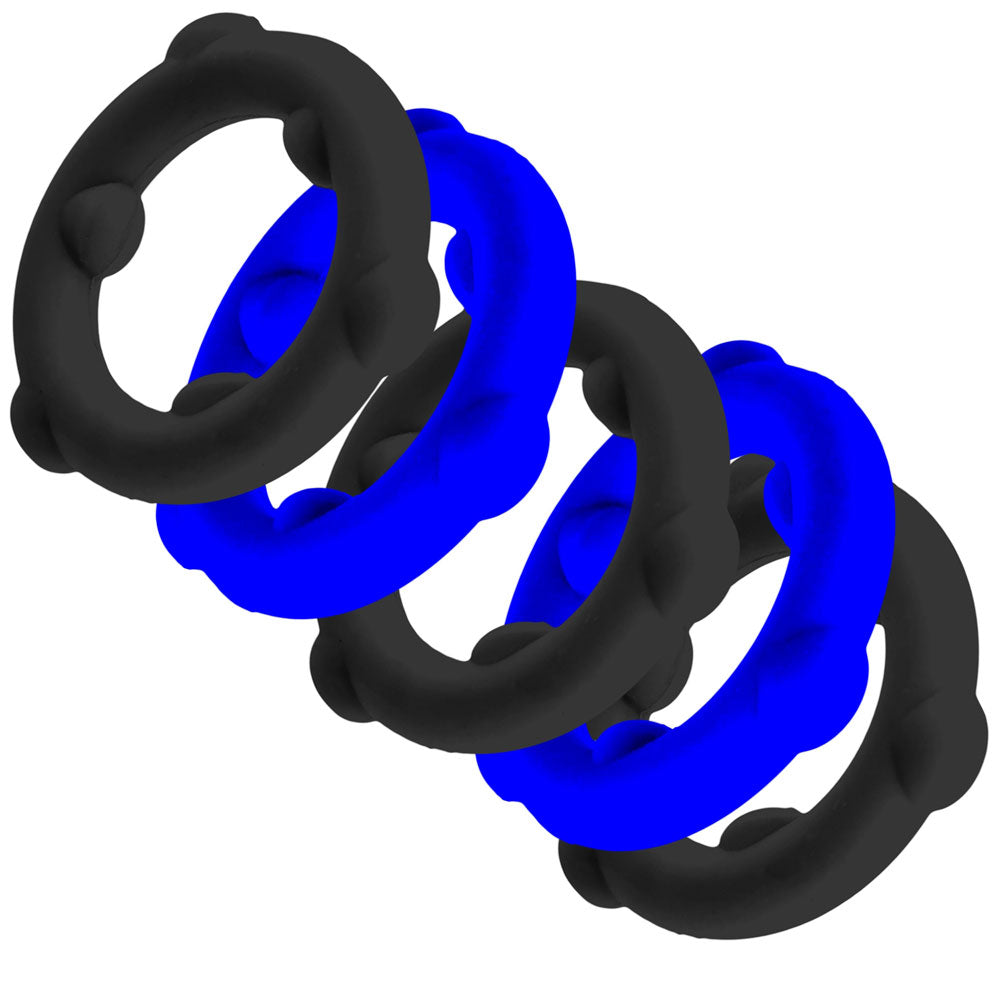 Gearheads 5 Pack Spinner Rings - Blue Black