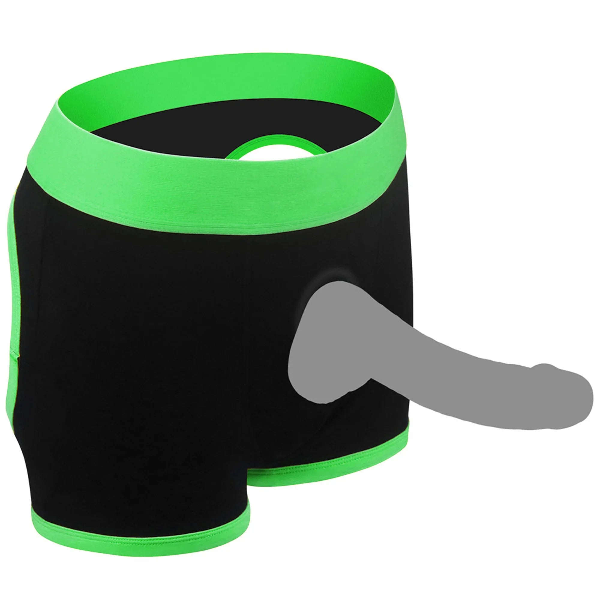 Strap on Boxer Shorts- Blk/grn Xl/xxl