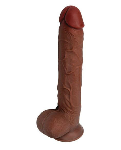 Real Skin 11 Inch Dual Layer Dong Lt Brown