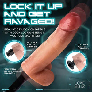 8" Cock Lock Dildo With Balls - Light