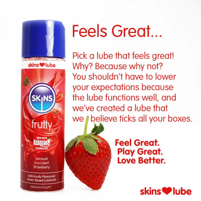 Skins Strawberry Water Based Lubricant 4.4oz