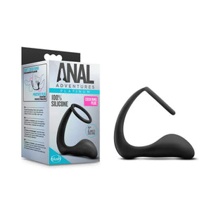 Anal Adventures - Platinum - Cock Ring Plug - Black