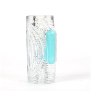 Aster Vibrating Male Masturbator With Bullet - Clear