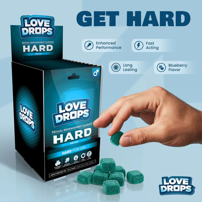 Love Drops Sexual Enhancement Gummies for Him - Hard Pop Display 12ct