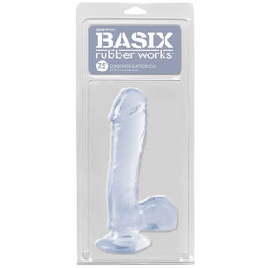 Basix Rubber Works - 7.5 Inch Dong With Suction Cup - Clear
