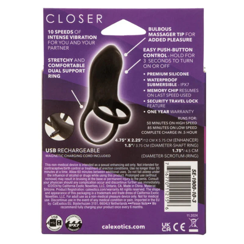 Closer Intimate Rechargeable Ring Feel - Black