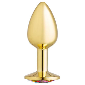 Cloud 9 Novelties Anal Gems Jeweled Gold Chromed Anal Plug - Small - MyPleasure
