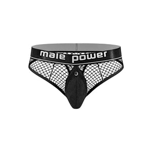 Cock Pit Net Cock Ring Thong - S/ M - Black
