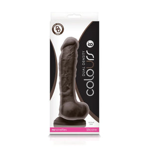 Colours - Dual Density - 8" Dildo - Dark Brown - MyPleasure