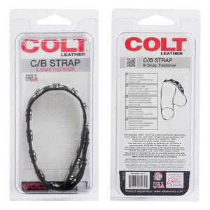 Colt 8 Snap Fastener Leather Strap - Black - MyPleasure