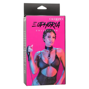 Euphoria Collection Collar With Chain Leash - Black - MyPleasure