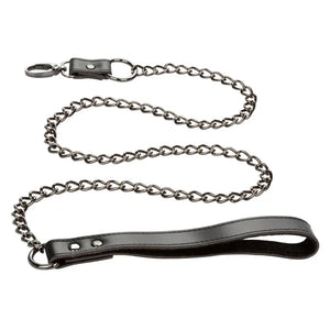 Euphoria Collection Collar With Chain Leash - Black - MyPleasure