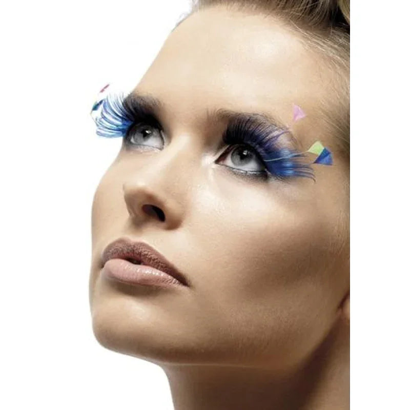 Feather Plume Eyelashes - Blue
