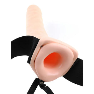 Fetish Fantasy Series 8-Inch Vibrating Hollow Strap-on - Flesh - MyPleasure