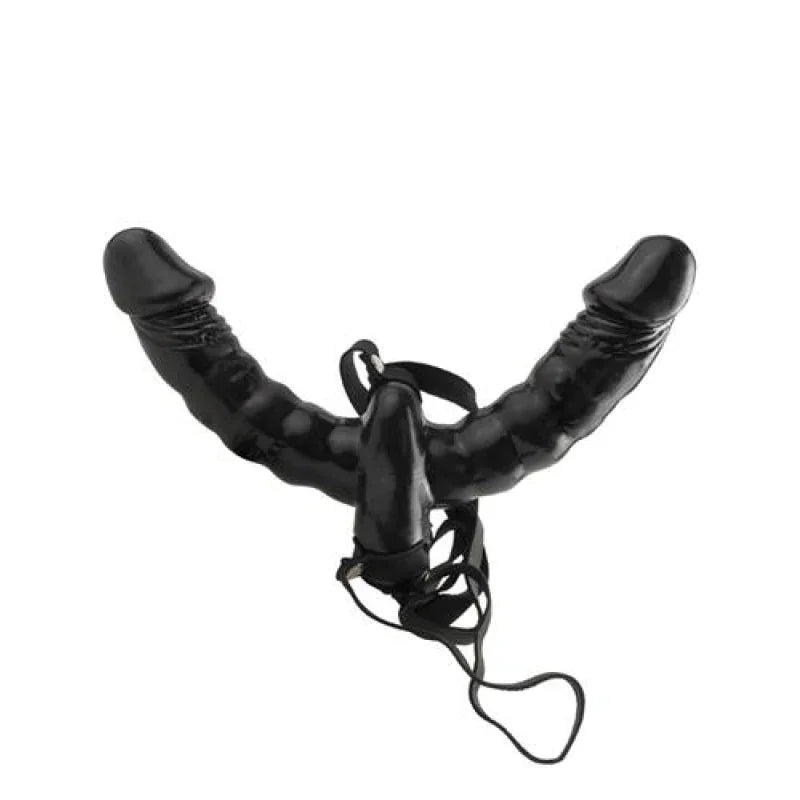 Fetish Fantasy Series Vibrating Double Delight Strap-on - Black