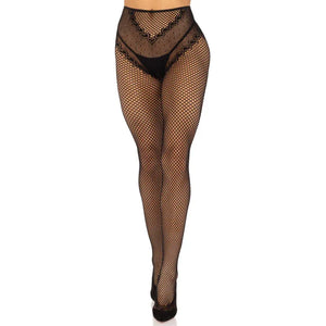 French Cut Crotchless Fishnet - One Size - Black - MyPleasure