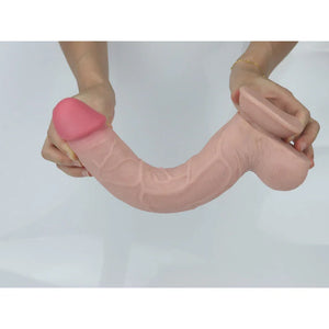 Get Lucky 11 Inch Real Skin Dildo - Tan