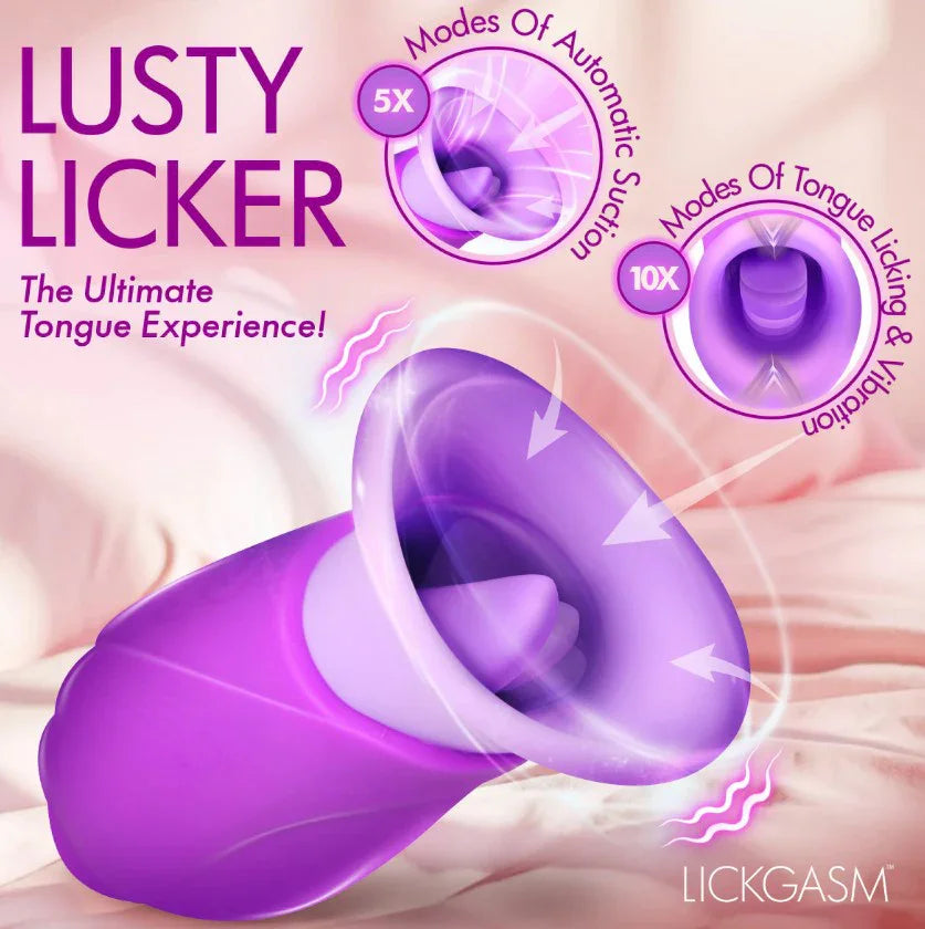 Licking Violet Sucking and Licking Vibrator - Purple