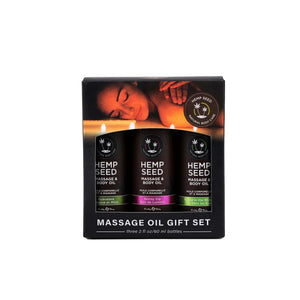 Hemp Seed Massage Oil Gift Set - 3 Pack - 2 Fl. Oz. Bottles - MyPleasure
