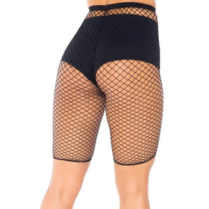 Industrial Fishnet Biker Shorts - One Size - Black - MyPleasure